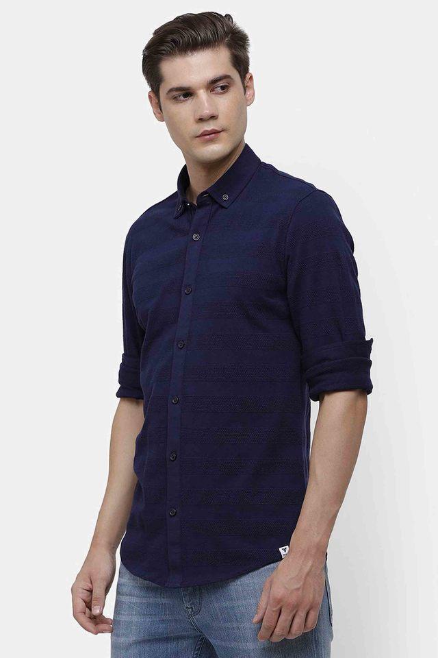 solid cotton slim fit mens casual shirt