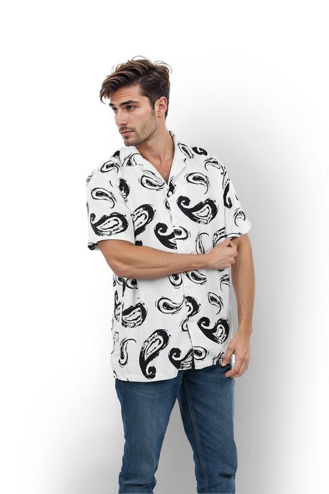 printed viscose regular fit mens casual shirt