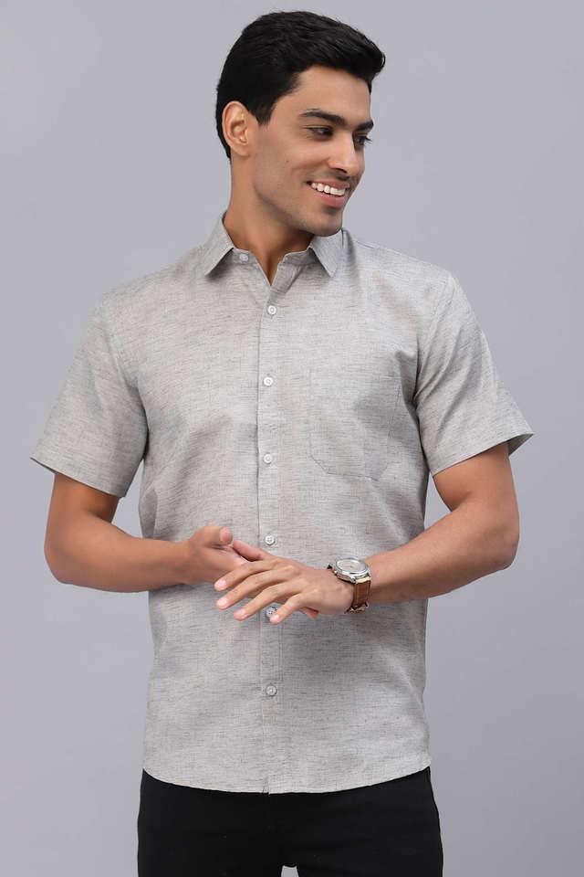 solid cotton regular fit mens casual shirt