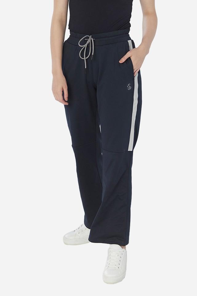 stripes polyester regular fit womens active wear track pants