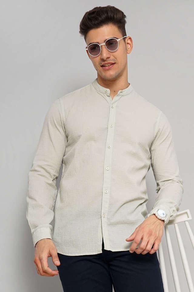 solid cotton regular fit mens casual shirt