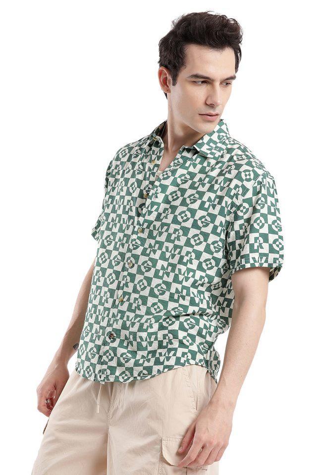 printed nylon regular fit mens casual shirt