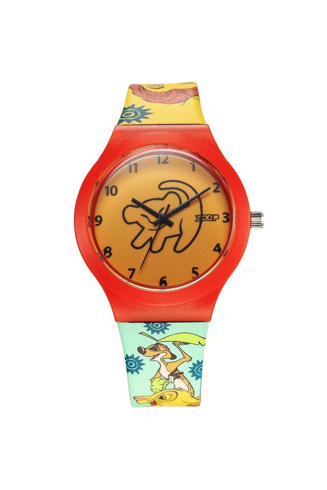 disney interchangeable 43.5 mm orange dial polyurethane analogue wrist watch for unisex - 16018pp04