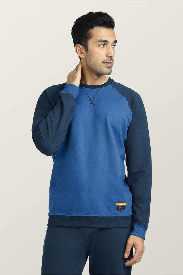 printed cotton blend regular fit mens sweatshirt