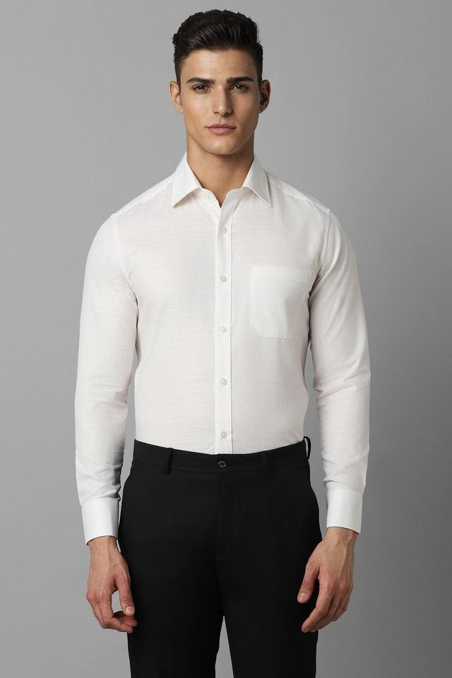 textured cotton regular fit mens formal wear shirt