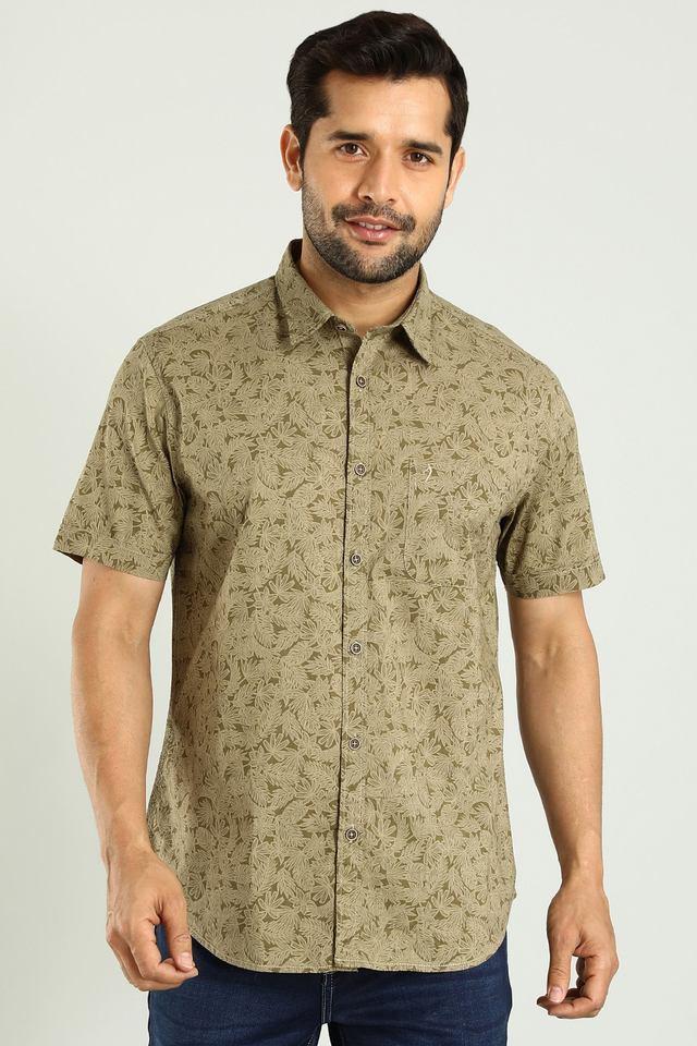 printed cotton regular fit mens casual wear shirt