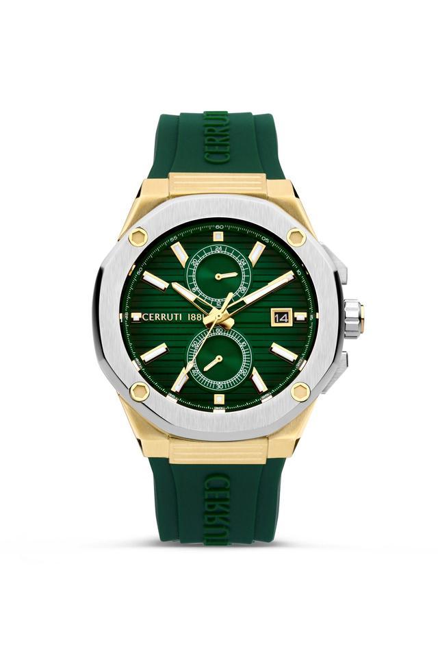 36 mm green dial silicone analogue watch for men - ceciwgq0006903w