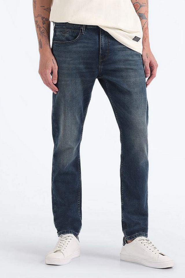 light wash cotton tapered fit mens jeans