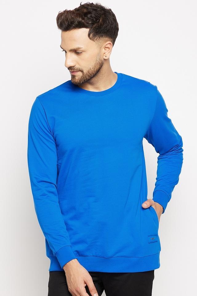 solid cotton regular fit mens sweatshirt