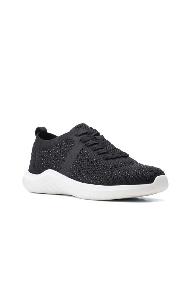 nova spark black textile lace up womens casual shoes