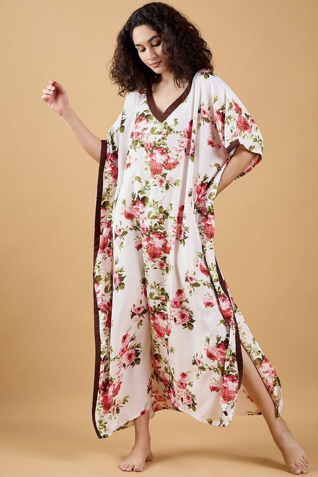 printed polyester regular fit womens kaftan