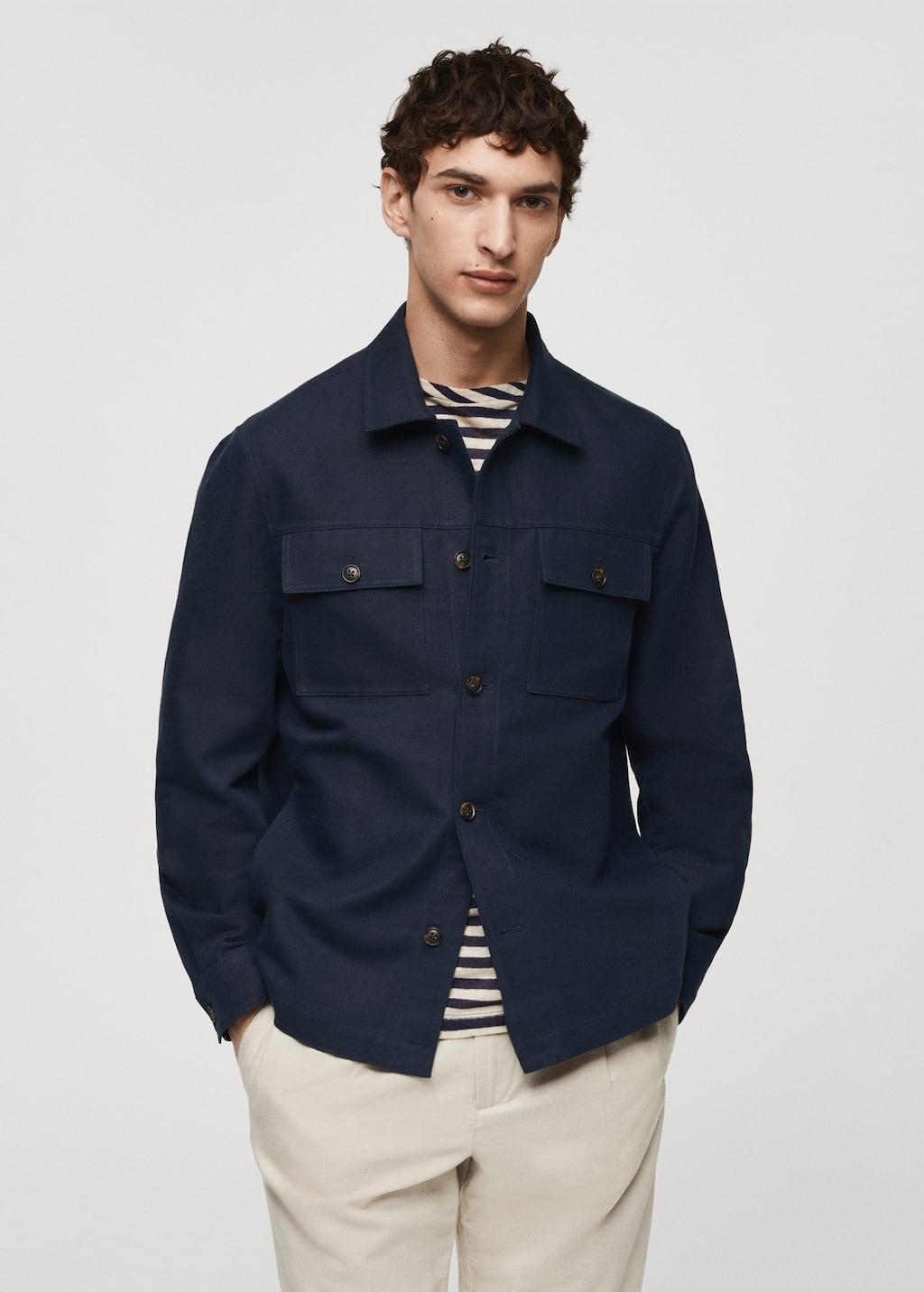 pocket linen cotton jacket