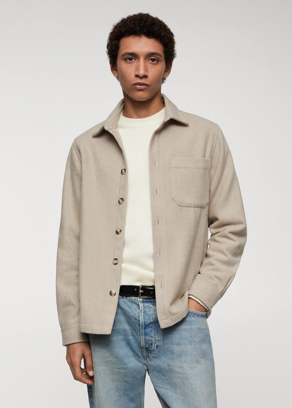 regular-fit overshirt with pocket