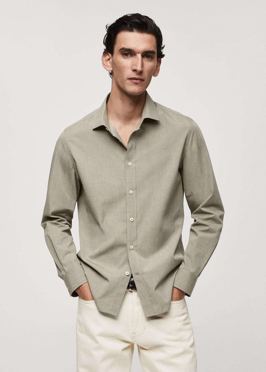 fil-à-fil cotton shirt