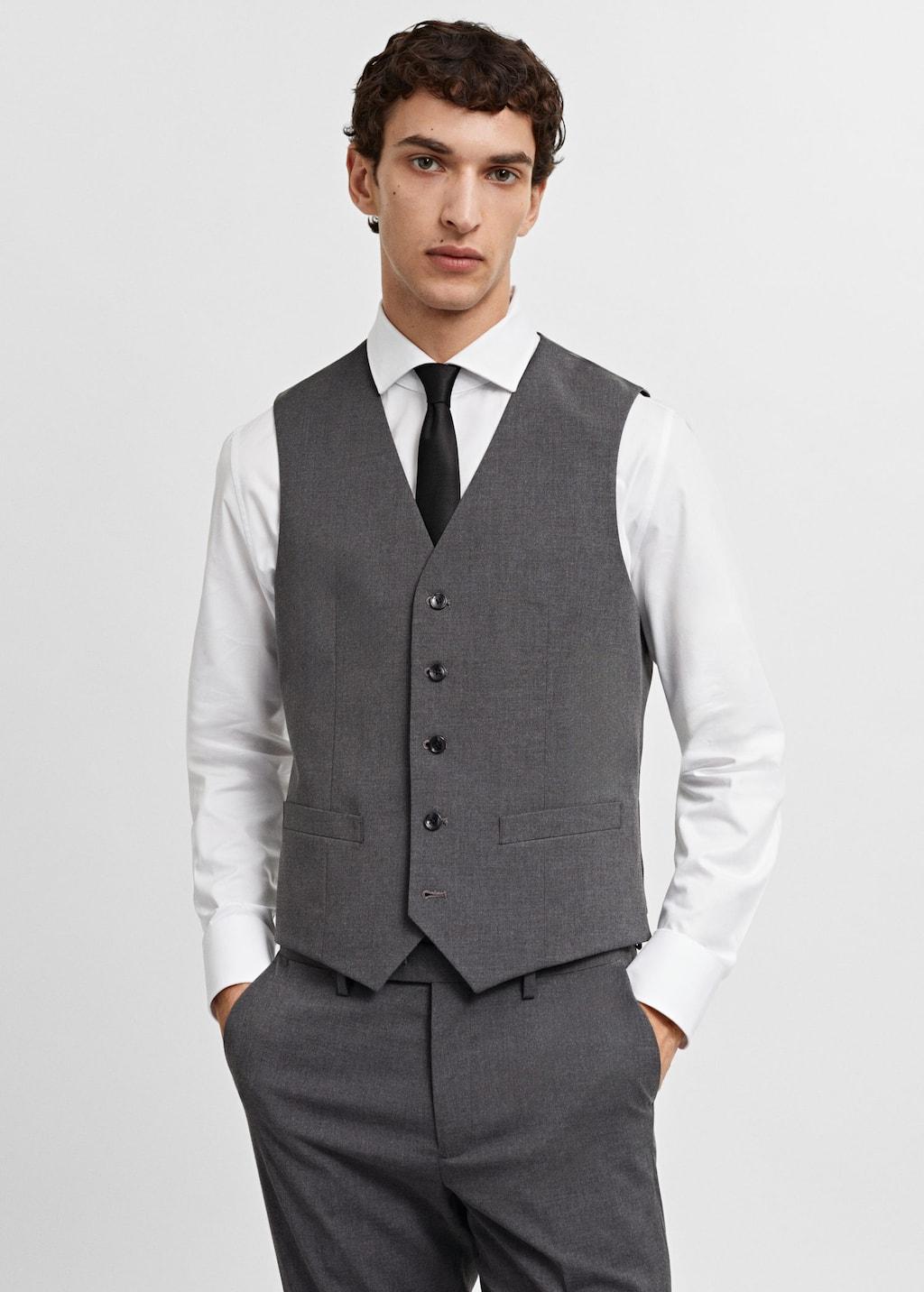 slim-fit suit waistcoat