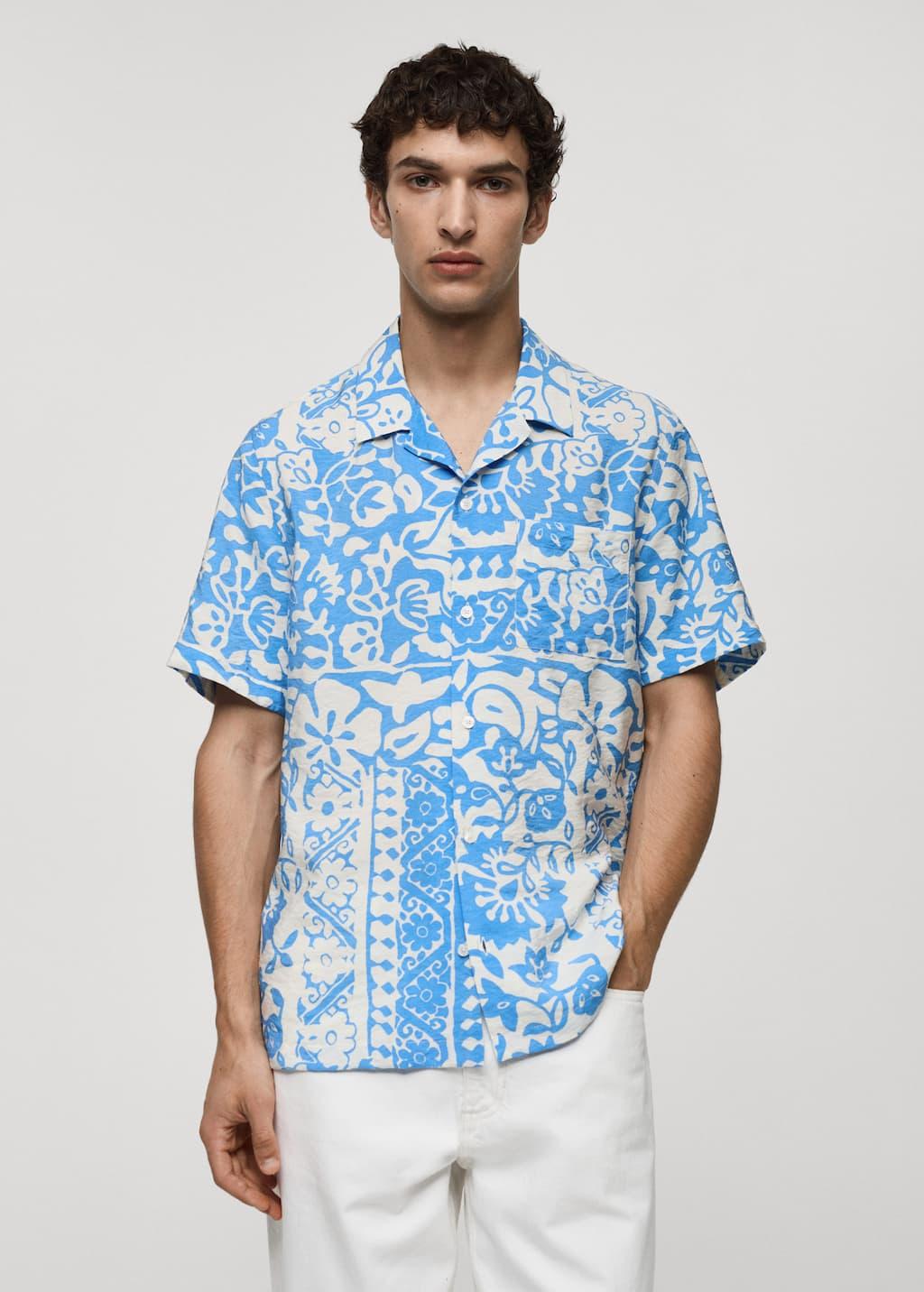 printed fluid regular fit shirt