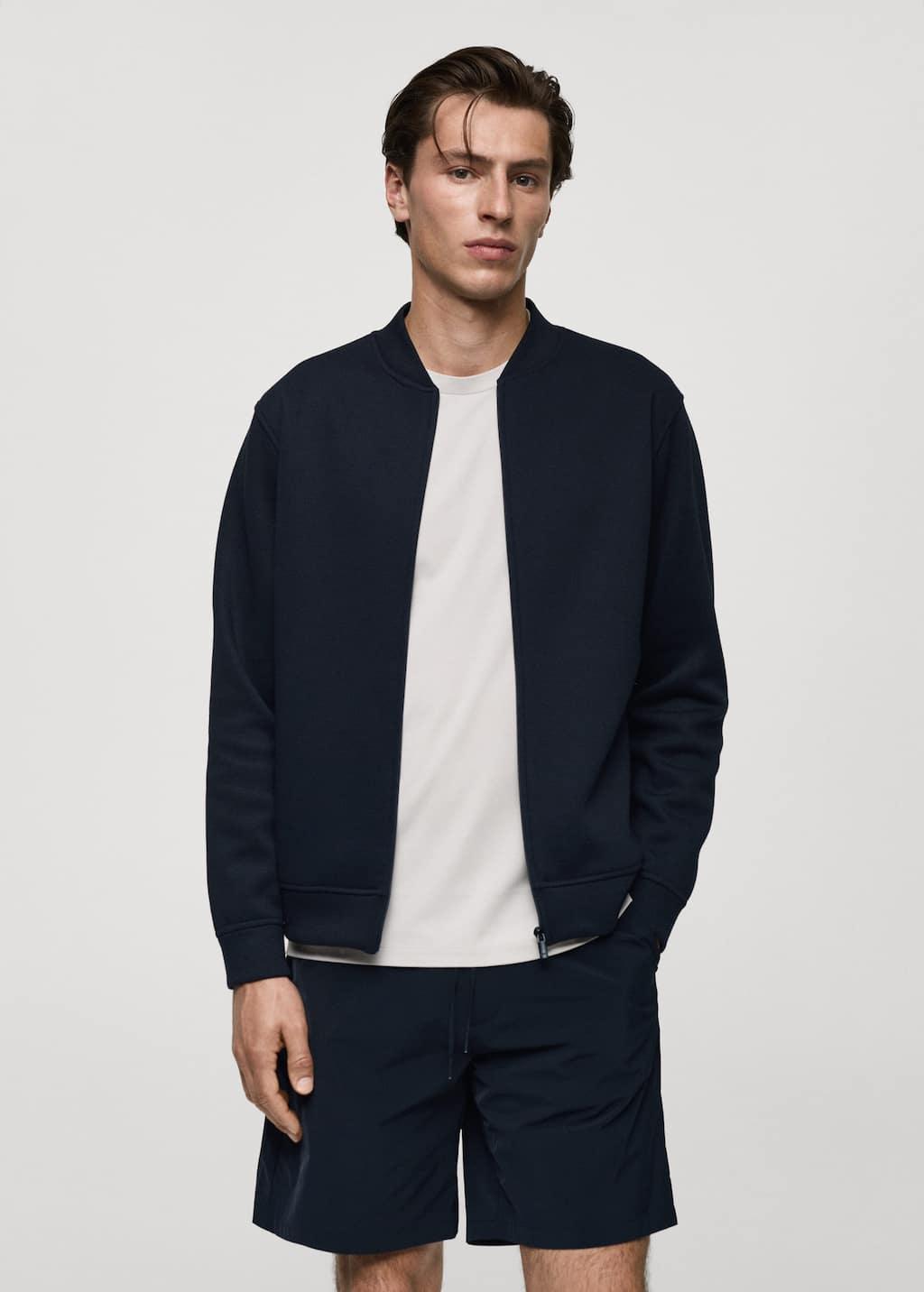 breathable structured bomber jacket