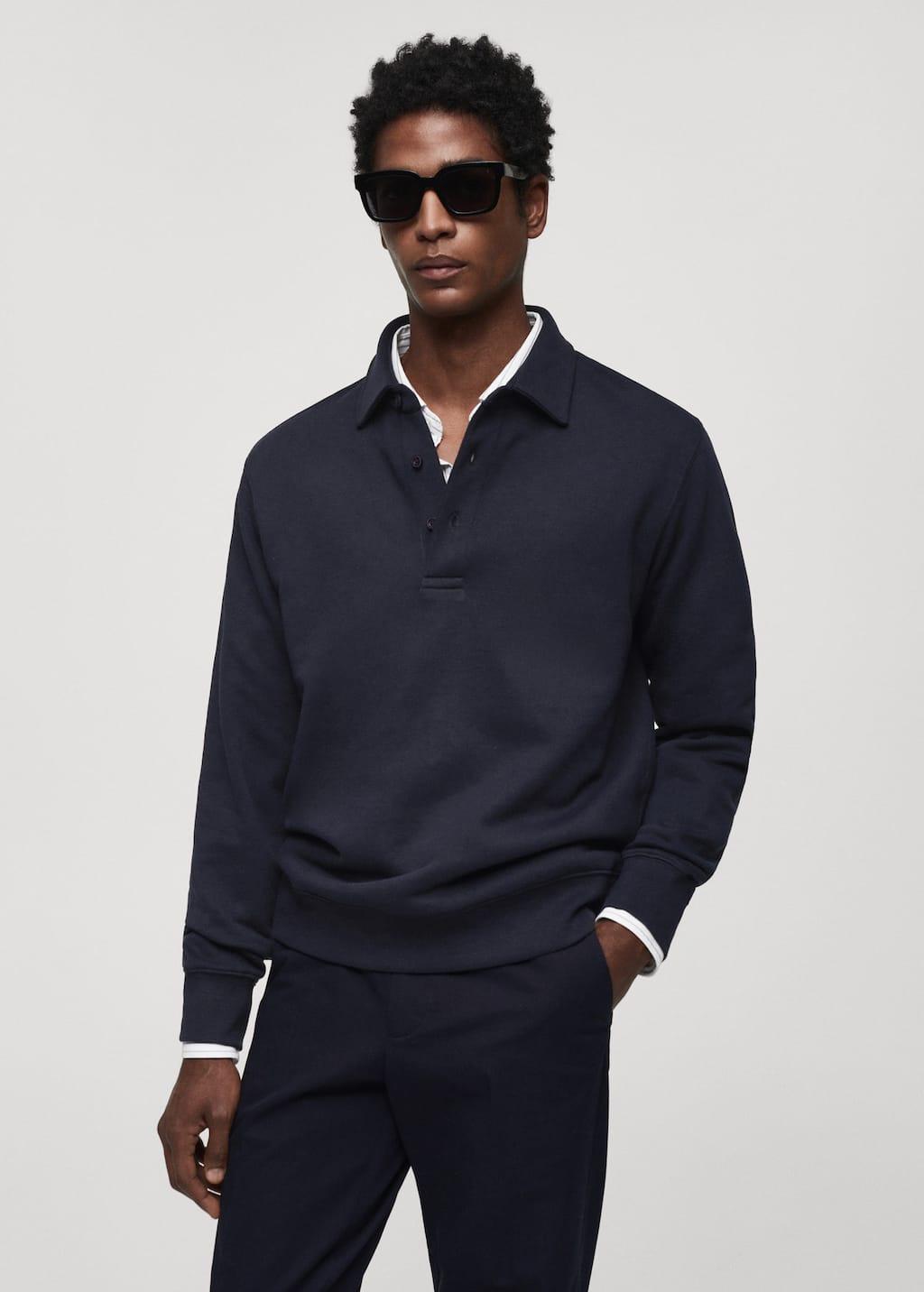 cotton polo sweatshirt