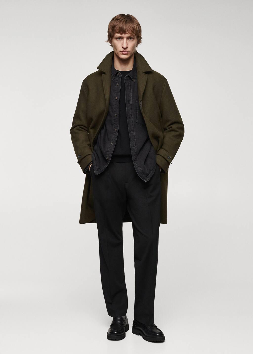 regular fit wool coat