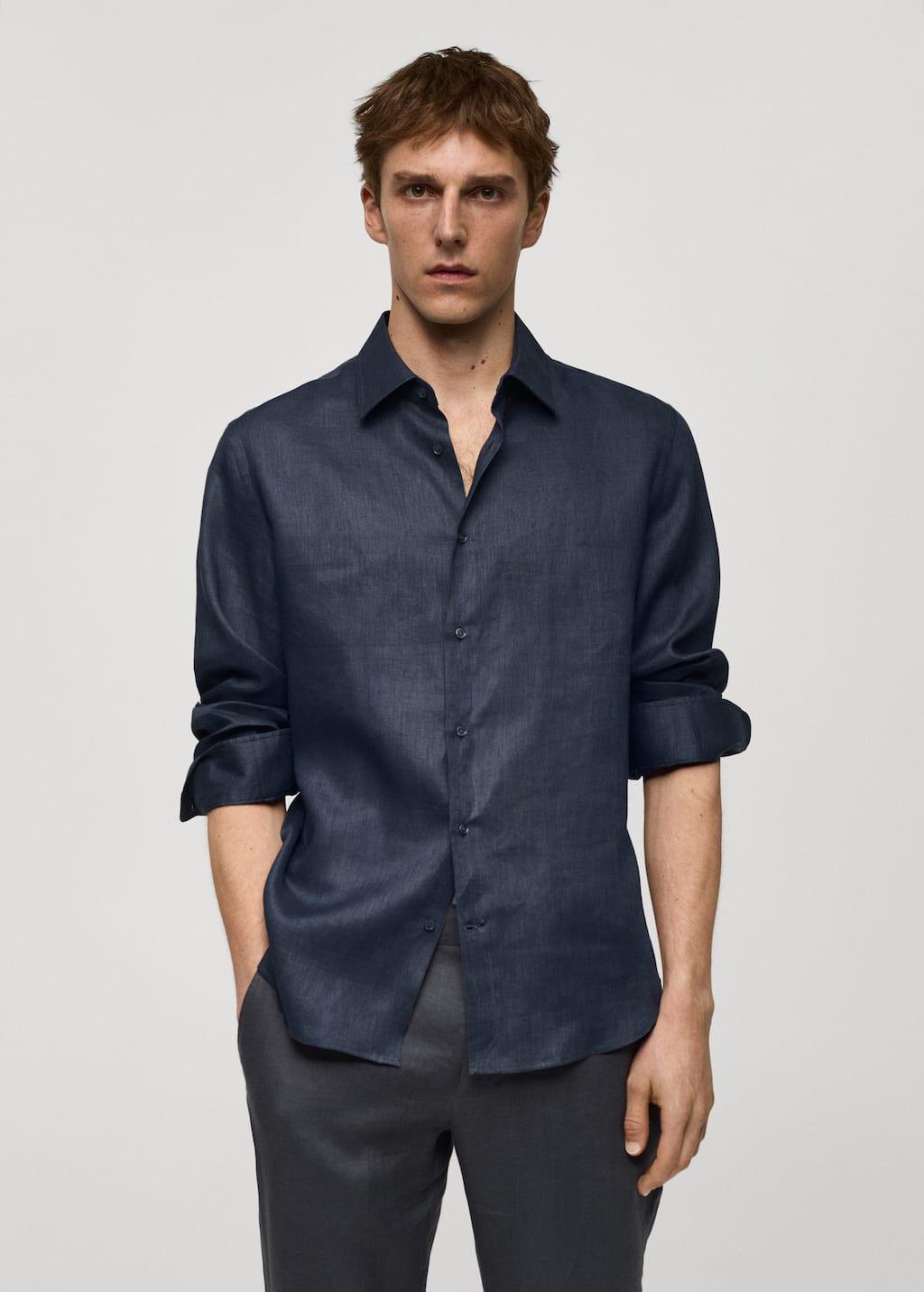 100% linen regular-fit shirt