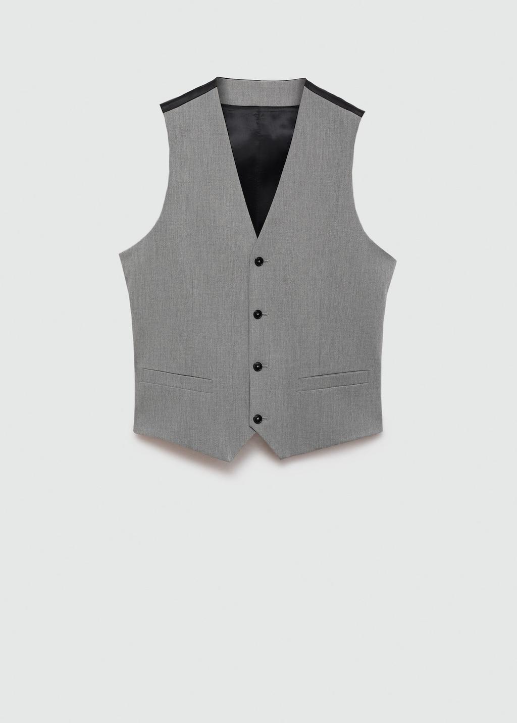 super slim-fit stretch fabric suit waistcoat