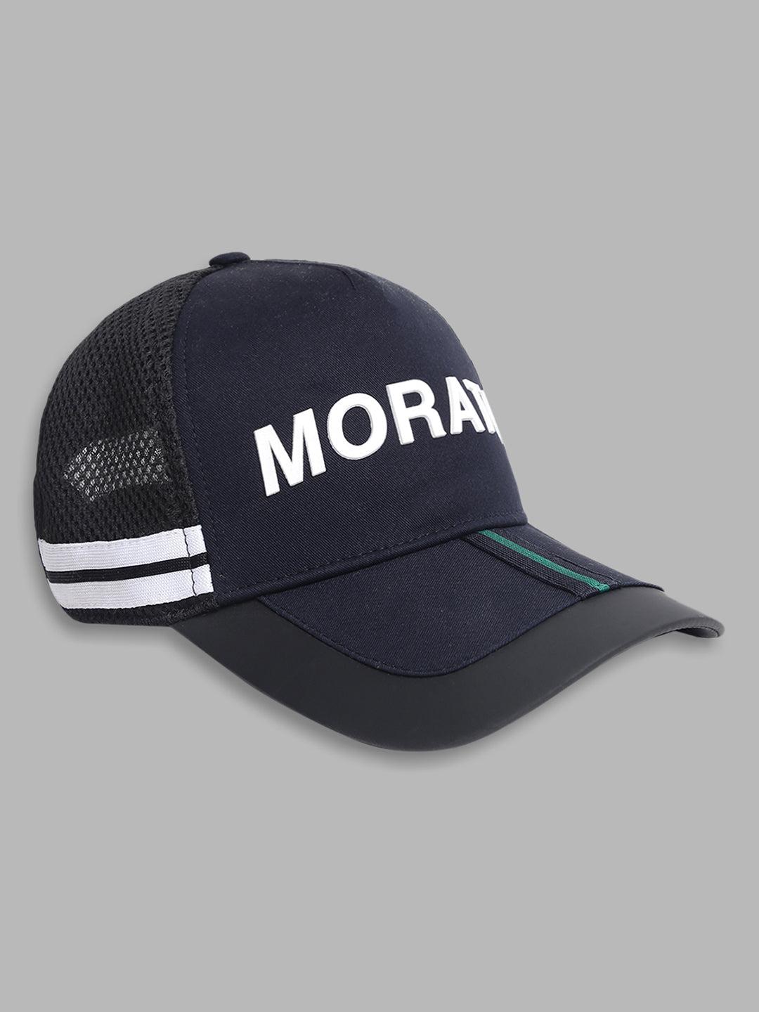 antony morato men blue  white printed cotton baseball cap